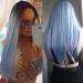 Shop 26-Inch Kkjkk Long Straight Blue Wig - Heat-Resistant Synthetic Middle Part Wig for Daily Use | Women's Hair Replacement Solutions - Buy Online on GoSupps.com