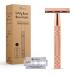 Bamboozy razor plane for women - Safety Razor for women - Aluminum - Zero Wast - Double Edge wet razor - Rose Gold (1 razor blade rose gold)