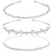 Fantesi 3 pieces wedding bridal headband rhinestone hair band silver hair crown tiara crystal pearl bride hair -ready elegant wedding accessories