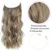 Invisible Wire Hair Extension 12 inch Wavy Light Ash Brown with Highlights - Synthetic Clip in Hair Pieces for Women - Buy Online on GoSupps.com