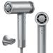 Hair Dryer High Speed Ionic Blow Dryer Lightweight 0.67lbs Fast Drying 110000 RPM 4 Temps 2 Speeds&Cool-Shot Thermo-Control with Magnetic Nozzle for Home Travel Professional Bonus Box Gray