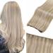 Laavoo long microbeads extensions real hair blond 55cm micro weft extensions human hair invisible 12-inch width eze micro treats smooth #18/613 ashblond highlights blonde blond 55cm-50g 2.22 #p18/613