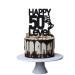 Grad ao Level 50th Birthday Cake Topper for Man Video Game Decoration Funny Husband 50 Fabulous and Happy Fifty Party Handmade (Black) Black Glitter