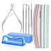 Manicure Nail File Kit Nail Cuticle Remover Kit Nail File and Buffer Set with Double-Sided Nail Files/Polishing Files/Cuticle Nippers/Pusher/PeelerToenail File