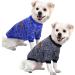 Hualisiji dog sweater Small dog chihuahua sweater dogs hoodie dogs knitting sweaters elasticity warm and light with a soft texture easy to wear (Dark Blue+Navy Blue M) 2Pcs Dark Blue+Navy Blue M