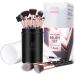 Makeup Brushes Set DUAIU 16PCS Vegan Synthetic Make up Brushes Foundation Eyeshadow Concealer Eyebrow Black Marble Brush Set With Makeup Brush Holder and Gift Box