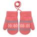 Infant Toddlers Lovely Mittens Winter Warm Cute Cartoon Gloves Dual Layers Plush Padded Knitted Gloves Mittens With Anti-Lost String for Baby Girls Boys 0-3 Years Old Rosy #a