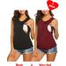 UNibelle Maternity Nursing Tank Top - Double Layer Sleeveless Pregnancy Shirt for Women, S-XXL (2pcs Black + Wine Red) - Buy Online on GoSupps.com