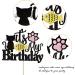 Happy Birthday Cat Cake Topper - Glittery Black Kitten Decoration for Birthday Baby Shower & Wedding Parties - Buy Online on GoSupps.com