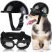 Small Dog Helmet Goggles UV Protection Doggy Sunglasses Pet Dog Glasses Motorcycle Hard Safety Hat with Adjustable Belt Windproof Snowproof Eye Head Protection for Puppy Riding, S Size (Black)