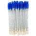 JIANYI Disposable Dual-Ended Spoolies and Lip Applicators 50Pack 2-in-1 Mascara Wands Lip Brushes for Makeup Application (Crystal Blue)