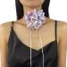 Southjieling 3D Rose Necklace - Versatile Lavender Flower Collarbone Chain & Fashionable Rose-Shape Accessory - Buy Online on GoSupps.com