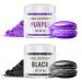Edible glitter set 2 colors - black and purple glitter powder for drinks tasteless edible glitter powder glitter for liqueurs cocktails champagne cakes chocolates dessert decorations (2x4g) black+purple