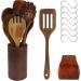 Abizarch 9 Pcs Cooking Cutlery Set with 7 Hooks Teak Wood Kitchen Utensils Set No Scratch Cooking Utensils Set Smooth Finish Cooking Utensils Set for Home Everyday Use ZHAZHAMO(Style 1) - Buy Online on GoSupps.com