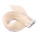 Tape in - On hair extensions - # 60 - Whiteblond - 50cm - 10 Tresses 4cm wide/2.5g - 100% Remy Real hair hair extension/extension with adhesive tape Tresse by Novon Hair Extentions