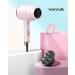 Wavytalk Mini Hair Dryer with Diffuser - 1600W Quiet & Lightweight Folding Blow Dryer in Pinky White | Ideal for Travel & International Shipping - Buy Online on GoSupps.com
