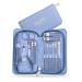 Manicure set duaiu 12-part nail care set manicure pedicure set professionally stainless steel nail scissors set nailetui women men fingernail care set for trip ... blue