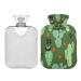 Mnsruu Hot Water Bottle with Soft Cover Cactus Hot Water Bottle Great Gift for Women Kids Christmas 2L
