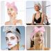 2-Piece Spa Headband Set with Silicone Brushes | Coral Fleece Makeup Headband & Elastic Bow Knot Hair Bands | Ladies' Hair Accessories for Showers & Face Wash - Pink & Gray - Buy Online on GoSupps.com