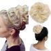 SEGO hairpiece hair tie bun hair extensions hair extension updo with elastic band natural light blonde #613