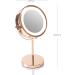 Rio Rose Gold LED Makeup Mirror Double Sided with 360 Swivel Design 1x & x5 Magnification - Buy Online on GoSupps.com