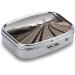 Train Track Print Pill Box - Decorative 2 Compartment Portable Medicine Organizer for Easy Travel - Buy Online on GoSupps.com