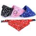 4-Piece Adjustable Dog Bandana Set - Stylish Polyester Neckerchiefs & Towels for Small & Medium Dogs & Cats | Pink Black Dark Blue Red - Buy Online on GoSupps.com