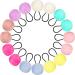 Pom Pom Hair Ties Pom Ball Elastic Hair Band Fur Ball Scrunchy Fluffy Ponytail Holders for Women Girl Kids Hair Accessories 16 Count (Pack of 1) Color Set 1