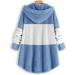 Buy Hanxiulin Oversized Plush Fleece Jacket for Women - Warm Long Winter Parka & Transition Coat in Light Blue - Buy Online on GoSupps.com