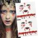 3D Halloween Face Sticker Red Glitter Face Temporary Sticker Sliver Diamond Face Art Stickers Red Glitter Art Sticker Design Halloween Party Face/Body/Eye Accessories for Children Adult