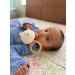 Shumee Striped Organic Bunny Teether - Non-Toxic Beachwood Rattle Ring | Natural Wooden Teething Ring for Babies 6 Months+ | Bunny Rattle for Newborn Photography - Buy Online on GoSupps.com
