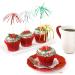 TecUnite 100 Pieces Foil Frill Firework Cupcake Picks Christmas Cupcake Topper 9 Inch Coconut Tree Shape Food Picks Supplies Party Decoration (Multicolored) - Buy Online on GoSupps.com