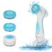 USB Charging Electric Facial Cleansing Brush Waterproof Silicone Face Pore Cleaner for Deep Skin Cleansing(Blue)