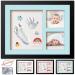 Baby Hand and Footprint Kit Picture Frame Clay Set for Newborn Girls and Boys Infant Milestone Photo Frame with 3 Colour Backing Cards and 4 Trinkets Keepsake Baby Shower Gifts for New Parents Black-Clay-01