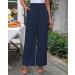 Vetinee High Waisted Wide Leg Dress Pants for Women - Navy Blue | Business Office Trousers with Pockets - Buy Online on GoSupps.com