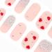 Danni & Toni Half hardened gel nail films (sweet love) red heart glossy uv gel nail foil nail ticker nail design nail foil self-adhesive wraps 28 sticker sweet love-de
