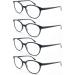 Buy MODFANS Set of 4 Round Reading Glasses for Men & Women - High Quality Comfortable Fashionable +3.50 (4 Black) - Perfect Reading Aid - Buy Online on GoSupps.com