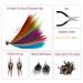 Feather Hair Extensions Kit: 16 Inches 50 Strands Colored Hair Extensions with Rooster & Peacock Feather Earrings - Ideal Christmas Hair Accessories for Women and Girls - Buy Online on GoSupps.com