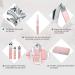 Travel Mini Manicure Set - 10pc Stainless Steel Nail Clippers & Pedicure Tools (Pink) - Buy Online on GoSupps.com