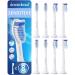 Toothbrush Heads Sensitive Compatible with Philips Sonicare Toothbrush Heads - Soft Replacement Heads for Sensitive Gums and Teeth - Gentle Brush Heads - White 8 Pack White 8 Count (Pack of 1)