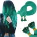 Runatur i tip extensions real hair 35cm blue -green hair extension real hair extensions i tip cold fusion invisible teal real hair pre bonded extension real hair green frabe #teal 20g 25 beach 35cm itip #teal