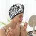 Hair Towel Wrap - Quick-Dry Turban with Button | Skull & Palm Leaves Design for Effortless Hair Drying - Buy Online on GoSupps.com