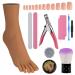 SimCoach Flexible Nail Pratice Foot for Manicures Training, Life Size Foot Model for Jewelry Shoes Display, Silicone Nail Practice Single Foot (Right, Light Brown) light brown right