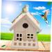 Exceart Unpainted Wooden Birdhouse Set - 3 Decorative Bird Cages (14x13cm) | Bulk Bird Nest Accessories for Garden - Buy Online on GoSupps.com