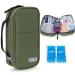 Youshares Insulin cooling bag with 2 cooling packs - 21*11.5*6cm but large capacity medication Etui For diabetic you keep the supplies safe and cold diabetes bag (military green) Y10 army -green