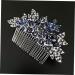 DOITOOL Dark Blue Hair Comb Bridal Tiara Bridal Glitter Barrette Bridal Hair Clip Girls Hair Clips Headdresses for Women Crystal Floral Hair Comb Zinc Alloy Wig Rhinestones Bride - Buy Online on GoSupps.com