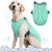 Kuoser cool vest dog cool vest for dogs cooling jacket for dogs cooling coat dog ventilated cooling jacket for dogs dog cooling vest activities outside training green l l green green