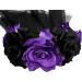 Rose Headband Ladies Girl Gothic Flower Garland with Black Veil Halloween Christmas Fancy Dress Costume Accessory for Wedding Bride Bridesmaid Birthday Party Photography Props Black+Purple - Buy Online on GoSupps.com