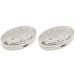 Set of 2 Oval-Shaped Pocket Purse Pill Box & Organizer with Dual Compartments (Silver Victorian)