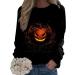 Halloween Costumes Printed Fashionable Casual Long Sleeved Zipper Round Neck Hoodies Sweater Tops Lightweight Black Medium - Buy Online on GoSupps.com